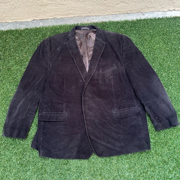 VTG 90’s Ralph Lauren Dark Brown Corduroy Blazer - Picture 1 of 5